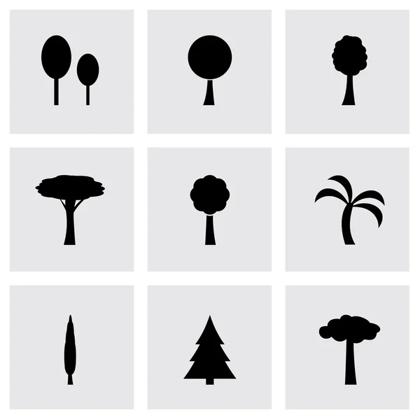 Set di icone degli alberi vettoriali — Vettoriale Stock