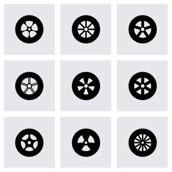 Vector wheel icon set — Stock Vector