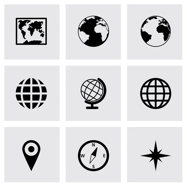 Set di icone mappa del mondo vettoriale — Vettoriale Stock