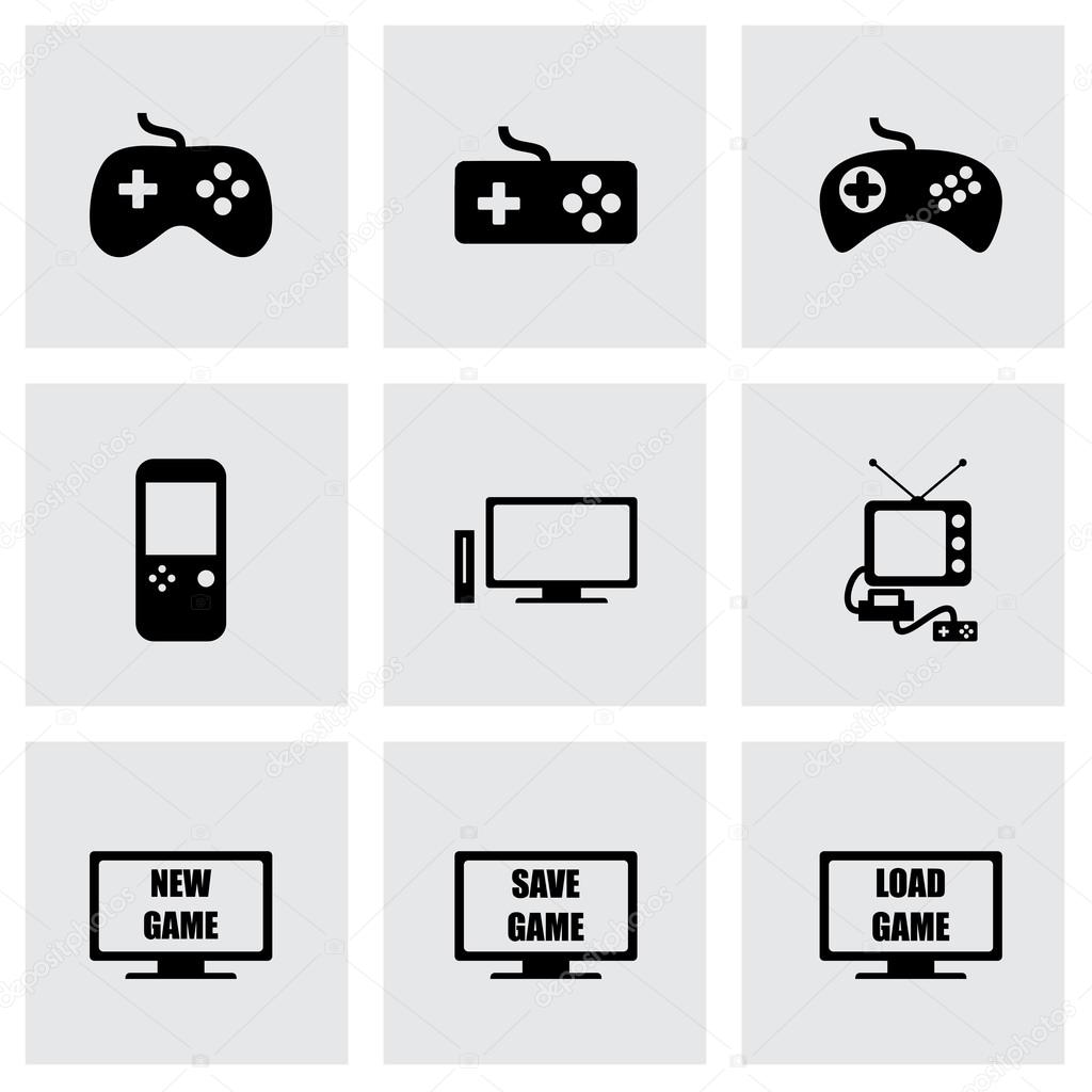 Vector video game icon set