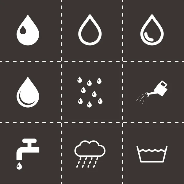 Set di icone vettoriali in acqua nera — Vettoriale Stock