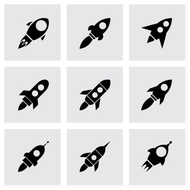 Vektör roket Icon set