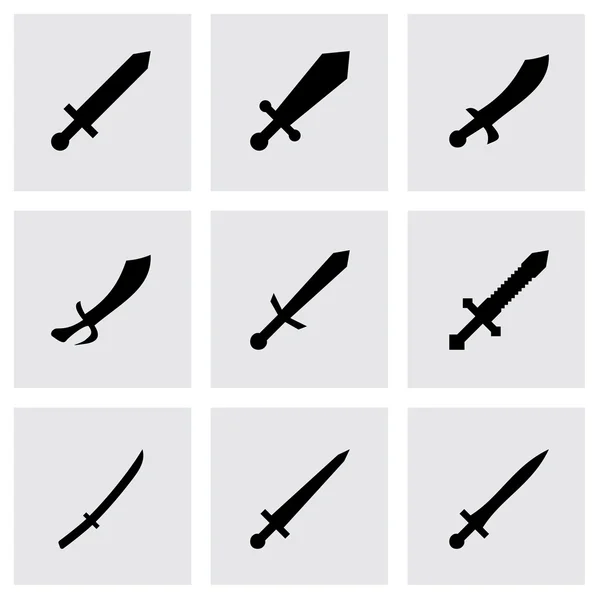 Vector sword icon set — Stock Vector