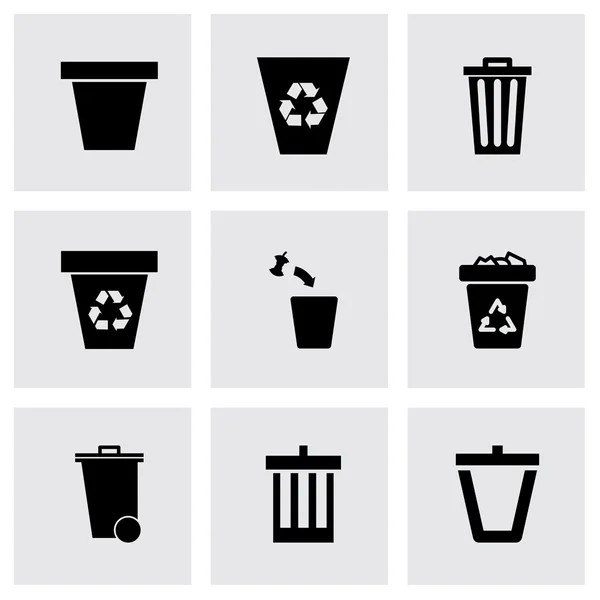 Ensemble d'icônes de poubelle vectorielle — Image vectorielle