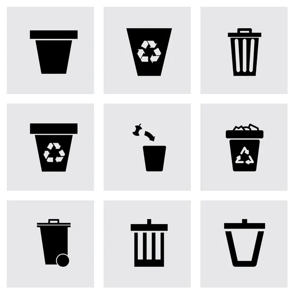 Vector trash can icon set — Stock Vector