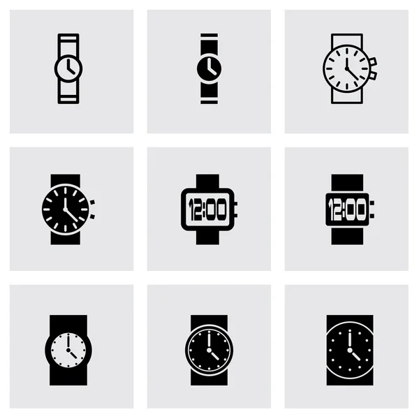 Vector wristwatch icon set — Stock Vector