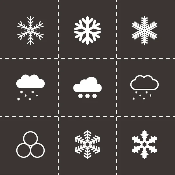 Vektor Schnee Icon gesetzt — Stockvektor