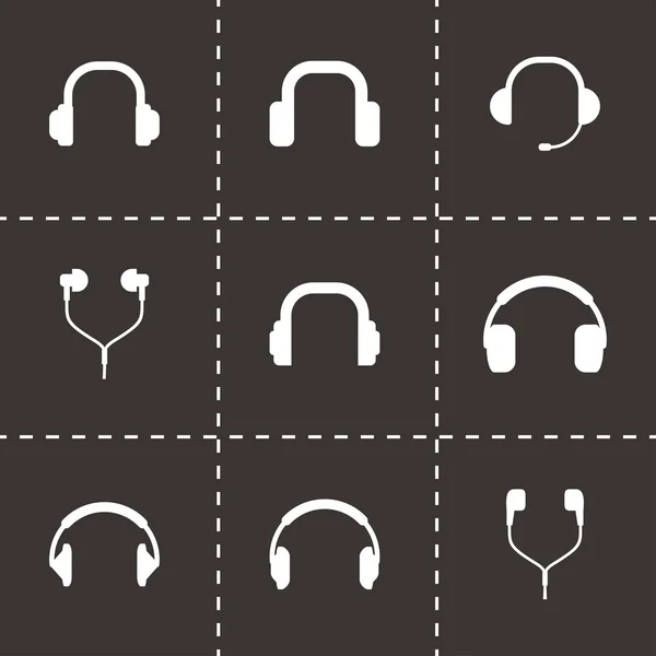 Vector headphone icon set — Stock Vector