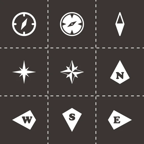 Vector compass icon set — Stock Vector