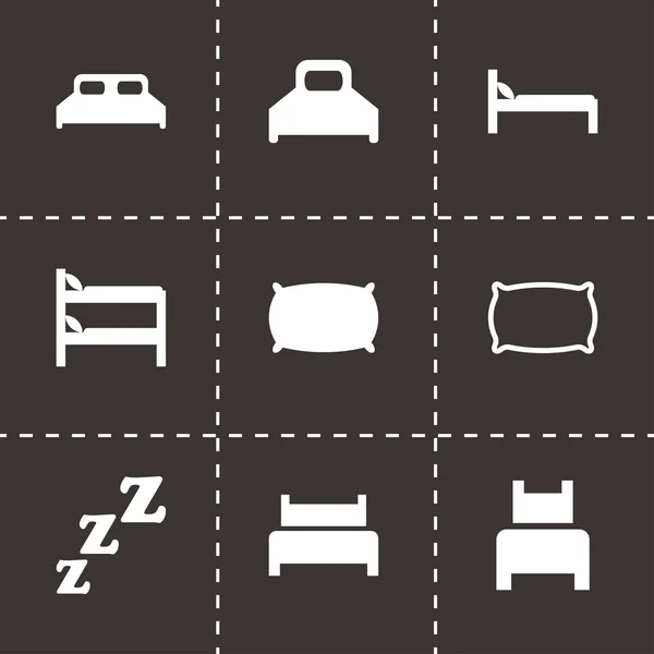 Conjunto de icono de cama vectorial — Vector de stock