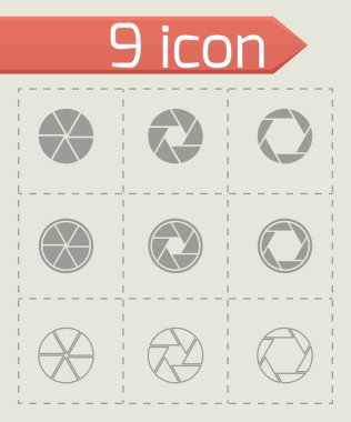 Vektör siyah kamera çekim Icon set