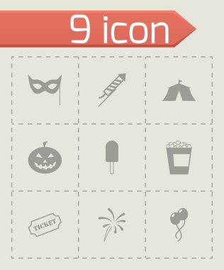 Vektör siyah carnival Icon set