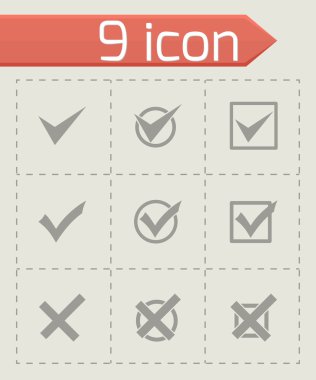 Vektör siyah onay işaretleri Icon set