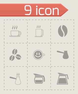 Vektör koyu kahve simgeleri ayarlandı