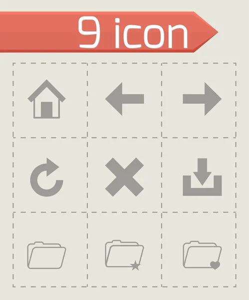 Vector black browser icon set — Stock Vector