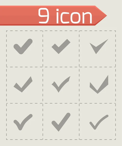 Vector black confirm icon set — Stock Vector