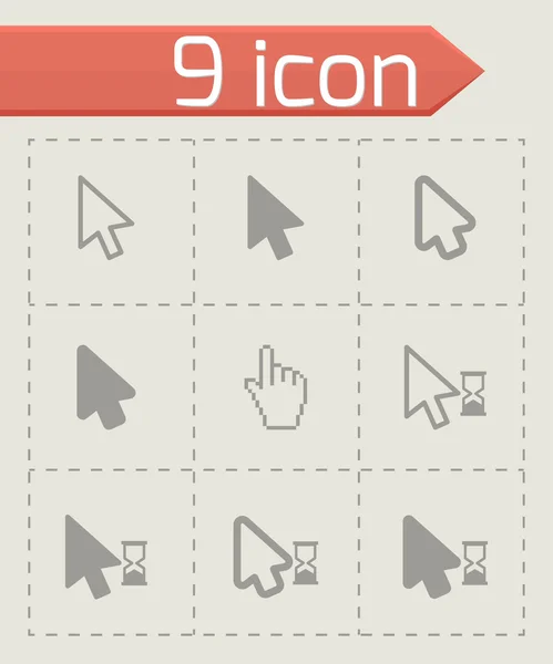 Vector black cursor icon set — Stock Vector
