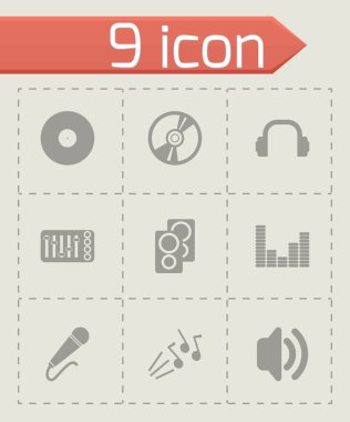 Vektör siyah dj Icon set