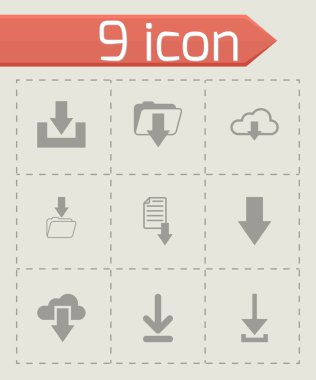 Vektör siyah İndir Icon set