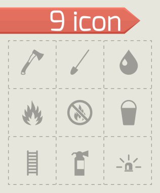 Vektör siyah itfaiyeci Icon set