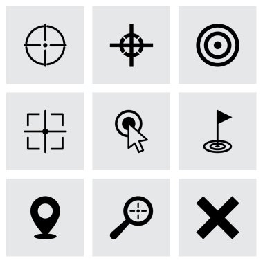 Vektör siyah hedef Icon set