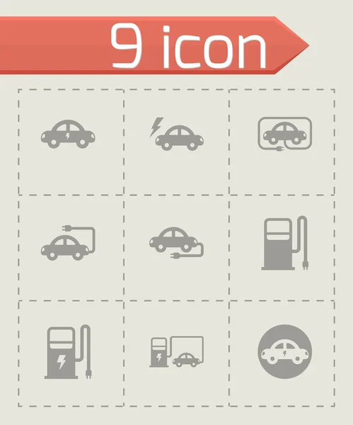 Vector black electric icon set — Stock Vector