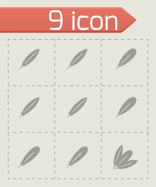 Conjunto de iconos de pluma negra vectorial — Vector de stock
