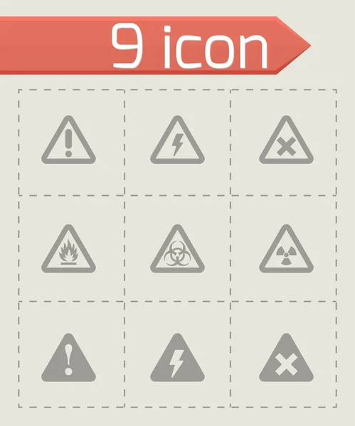 Vector black danger icon set — Stock Vector