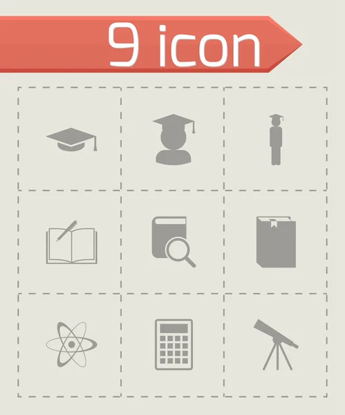 Vector black education icon set — Stock Vector