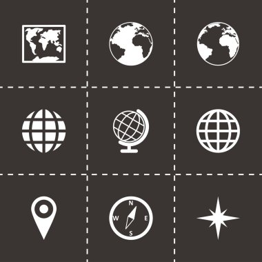 Vektör dünya harita Icon set