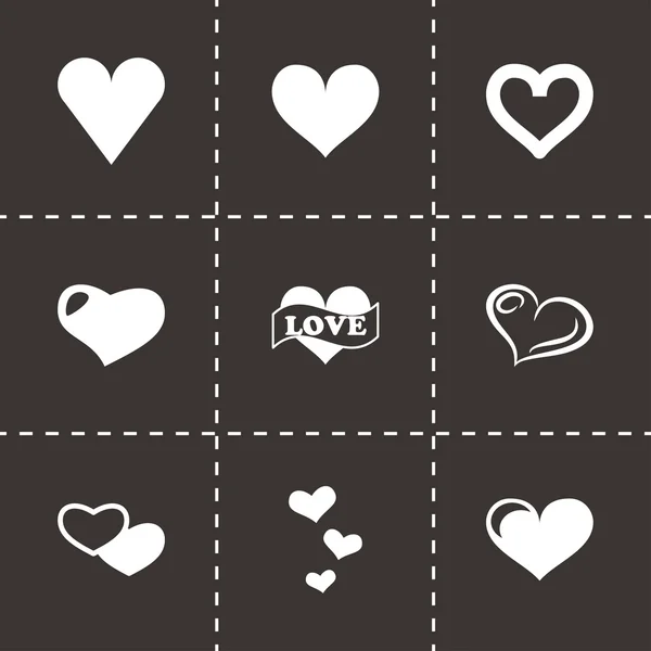 Vector hearts icon set — Stock Vector