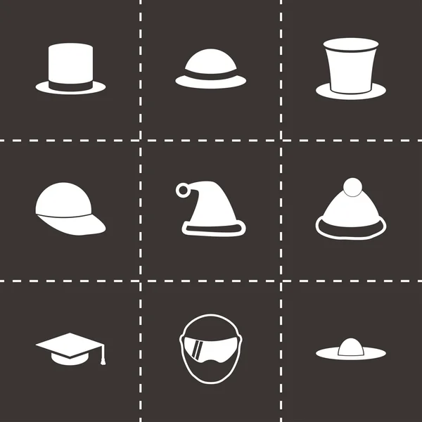 Capacete vetorial e conjunto de ícones de chapéu — Vetor de Stock