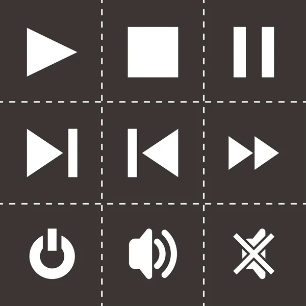 Vektor Media Player Icon gesetzt — Stockvektor