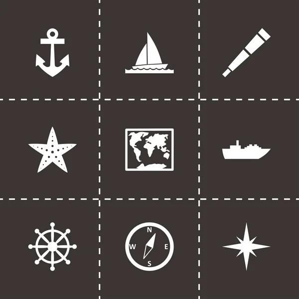Ensemble d'icônes nautiques vectorielles — Image vectorielle