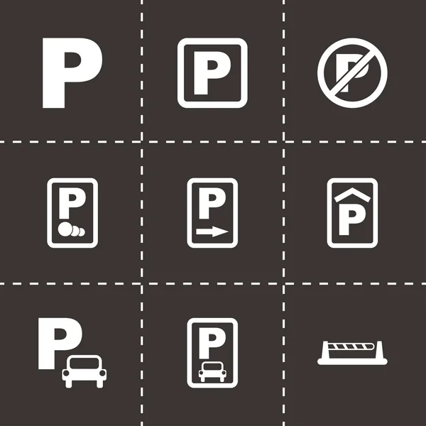 Vetor conjunto ícone de estacionamento —  Vetores de Stock