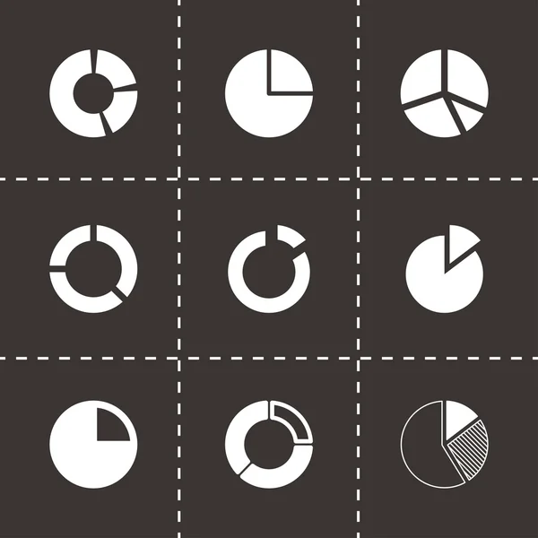 Ensemble d'icônes de diagramme à secteurs vectoriels — Image vectorielle