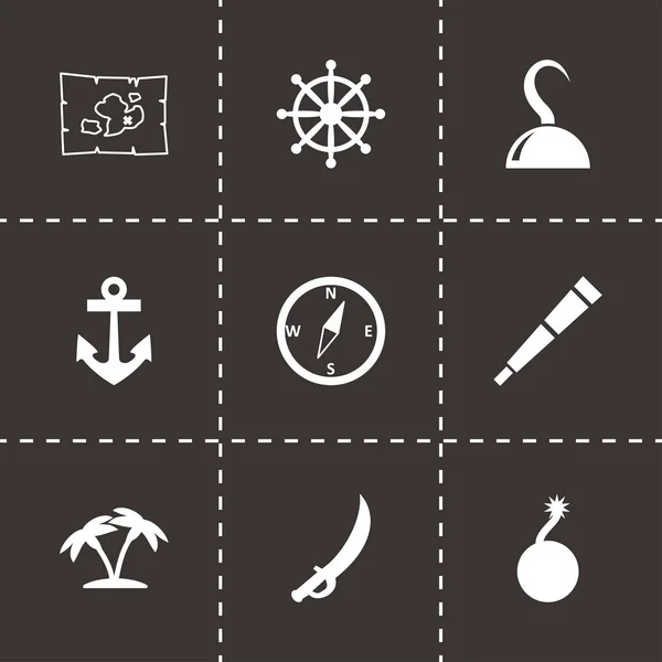 Ensemble d'icônes vectorielles pirate — Image vectorielle