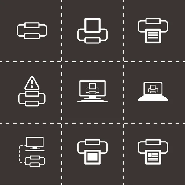 Vector printer icon set — Stock Vector