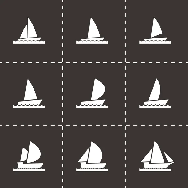 Vektor Segelboot Icon Set — Stockvektor