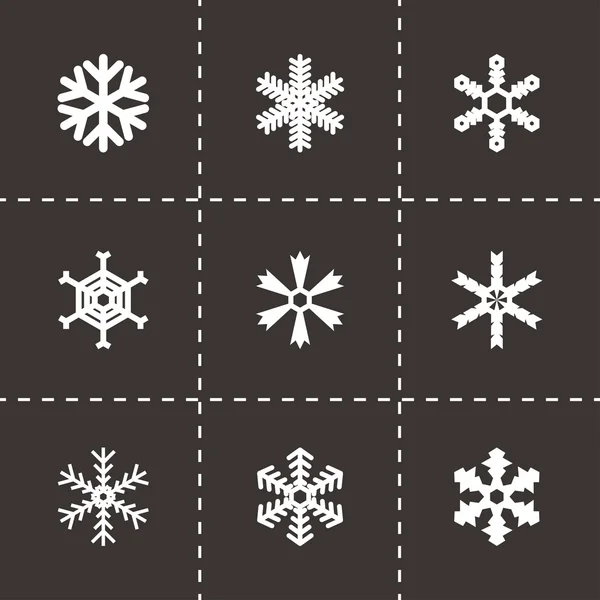Vector Set de pictograme fulg de zăpadă — Vector de stoc