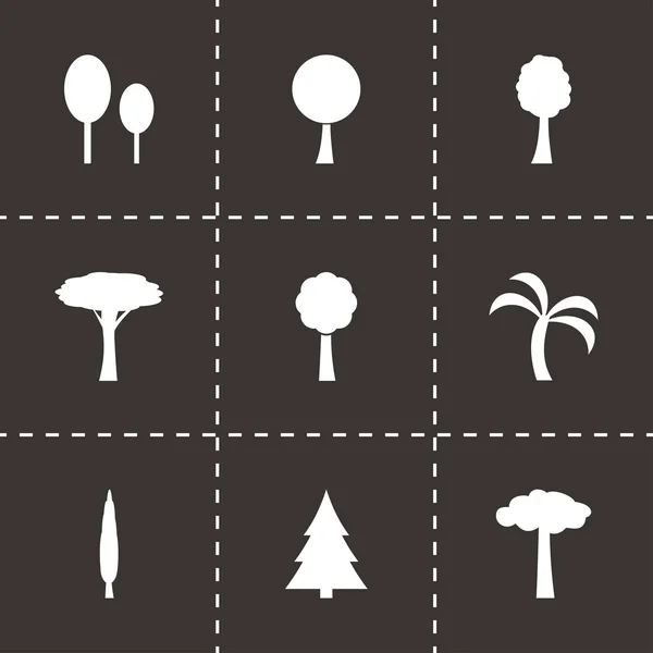 Набор значков векторных деревьев — стоковый вектор