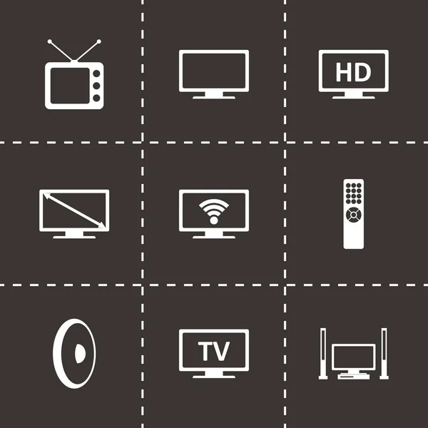 Vector tv icono conjunto — Archivo Imágenes Vectoriales