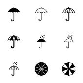 Vektor Regenschirm Icon Set