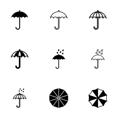 Vector umbrella icon set clipart