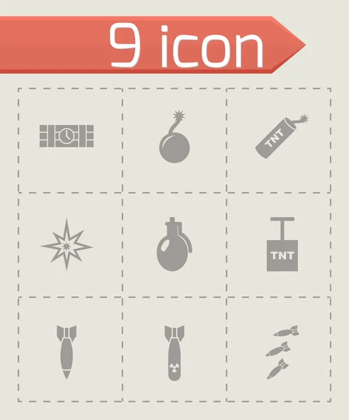 Vector bomb icon set — Stock Vector