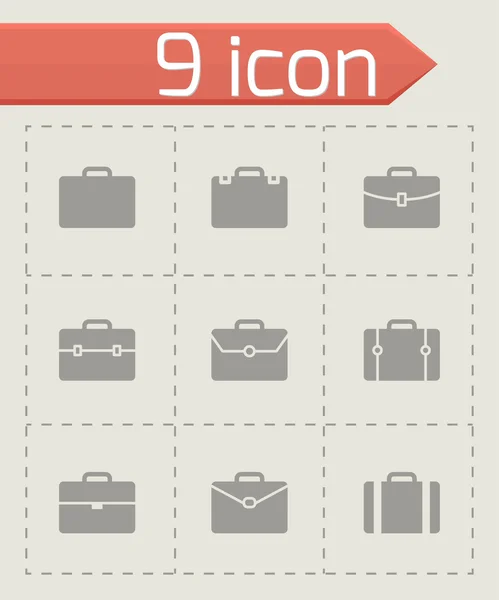 Vector briefcase icon set — Stock Vector