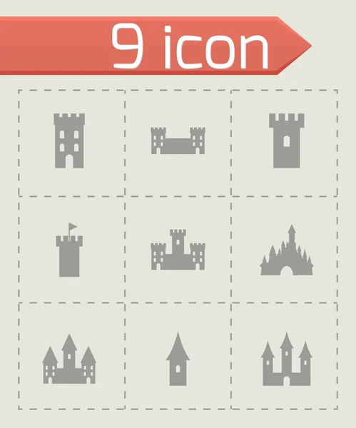 Vector castle icon set — Stock Vector