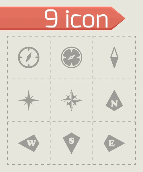 Vector compass icon set — Stock Vector