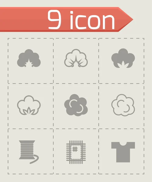 Conjunto de iconos de algodón vector — Archivo Imágenes Vectoriales