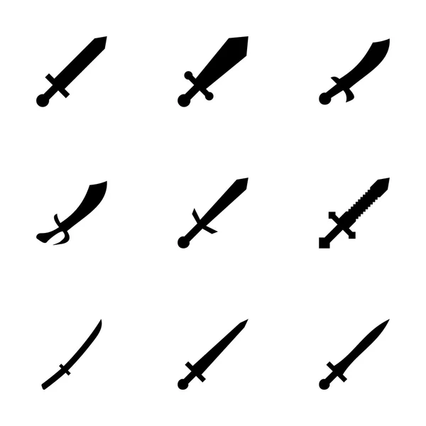 Vector sword icon set — Stock Vector